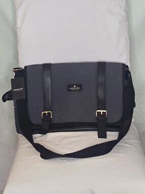 NWT London Fog Canvas Messenger Bag - Denim